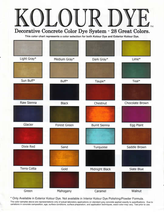 Decorative Concrete Color Charts