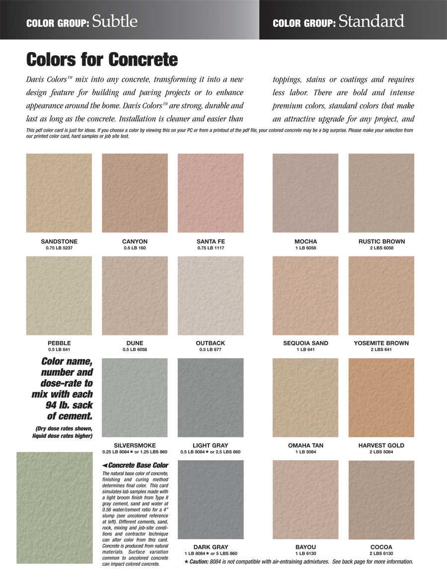 Sample Concrete Tile Kits - Davis Colors